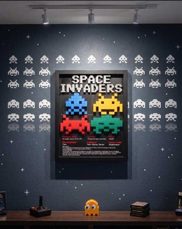 Taito - Poster decorativo 3D - SPACE INVADERS - Videogame, Nieuw