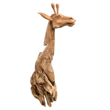 Teakhouten giraf -  GrootAccessoires, Ophalen of Verzenden, Nieuw