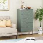 Commode - Dressoir - Ladekast - 34x60x110 cm - Groen - UEV, Huis en Inrichting, Kasten | Dressoirs, Verzenden, Zo goed als nieuw