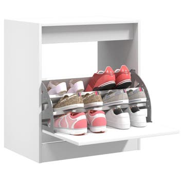 vidaXL Schoenenkast 60x42x69 cm bewerkt hout wit, Huis en Inrichting, Verzenden, Nieuw