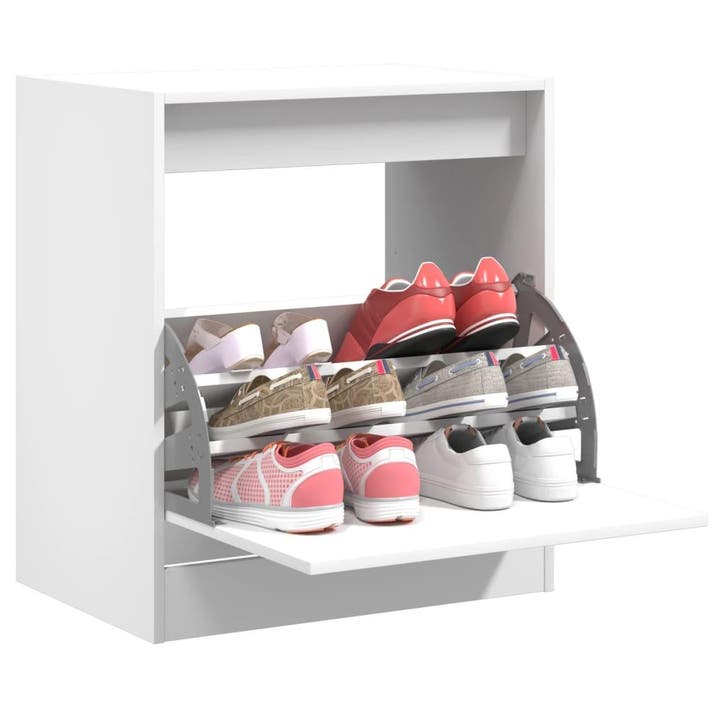 vidaXL Schoenenkast 60x42x69 cm bewerkt hout wit, Huis en Inrichting, Kasten | Schoenenrekken, Nieuw, Verzenden