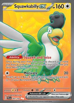 Squawkabilly ex 247/193 Paldea evolved, Ophalen of Verzenden, Nieuw, Losse kaart, Foil