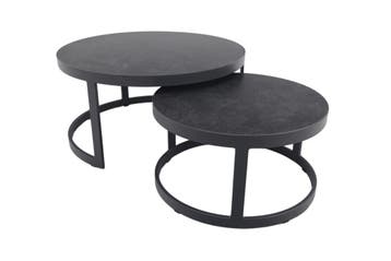 VDG Rhodos koffietafel - set van 2 - antraciet, Verzenden, Nieuw, Overige materialen