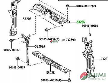 Verstevigingspunt voorste bumper rechts Toyota C-HR II 53202, Verzenden, Gebruikt, Toyota