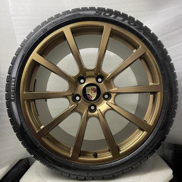 Porsche 991 2/4 Originele 20 Classic II Goud + winterbanden, Auto-onderdelen, Banden en Velgen, Ophalen, Gebruikt, 295 mm, Banden en Velgen