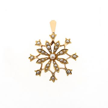 Gouden hanger met parels (Hanger of bedel), Ophalen of Verzenden, Gebruikt, Goud, Overige merken