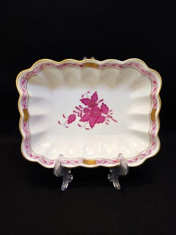 Herend - Schotel - rechteckig gewellt 18,2x14,0x3,8 cm, Antiek en Kunst