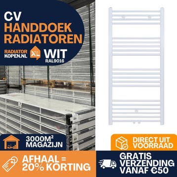CV Handdoekradiatoren Wit– direct leverbaar, 30 tot 80 cm, Radiator, Nieuw, Ophalen of Verzenden