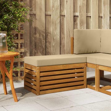 vidaXL Buitenstoolbank Massief Acaciahout Naturel, Tuin en Terras, Tuinsets en Loungesets, Verzenden, Nieuw