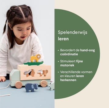 Trixie Houten Speelgoed - Dieren truck - Speelgoedauto -, Kinderen en Baby's, Ophalen of Verzenden, Nieuw