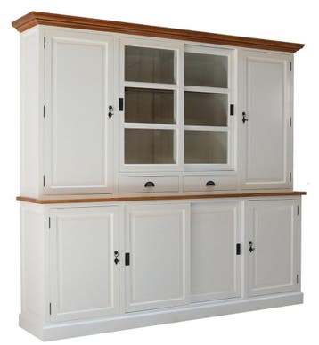 Buffetkast wit met eiken Gieten 240cm, Ophalen of Verzenden, Nieuw