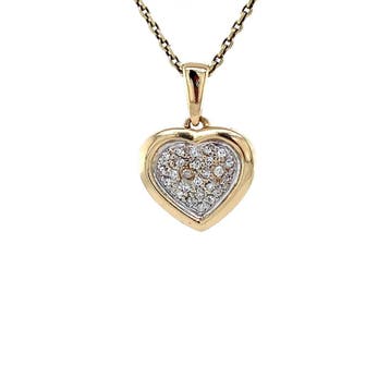 Gouden vintage hart hanger met diamant 14 krt, Sieraden, Tassen en Uiterlijk, Kettinghangers, Ophalen of Verzenden, Nieuw