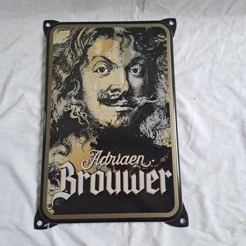 Adriaen Brouwer bier - Reclamebord - Emaille