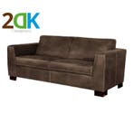 Tweedekans - 2 zitsbank - Polka - leer Colorado bruin 04, Ophalen of Verzenden, Nieuw, Rechte bank, Leer