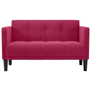 vidaXL Loveseat bank wijnrood 111 cm fluweel, Verzenden, Nieuw, Stof, Minder dan 150 cm