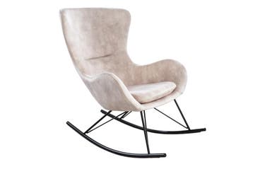 Schommelstoel SCANDINAVIA SWING fluweel champagne - 43142, Ophalen of Verzenden, Nieuw