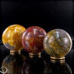 Natuurlijke jaspis-kugelset uit Madagaskar – markante