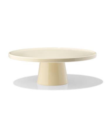 HEMA Taartplateau Ø28cm Knap new bone china geel, Verzenden, Nieuw