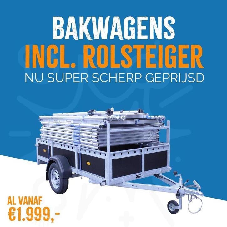 ALX Rolsteiger inclusief bakwagen 135 x 250 x 8.2m wh, Doe-het-zelf en Verbouw, Steigers, Rolsteiger of Kamersteiger, Nieuw, 5 meter of hoger
