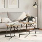 vidaXL Bijzettafelset 2 pcs Artisan Eiken en Zwart, Huis en Inrichting, Tafels | Bijzettafels, Verzenden, Nieuw, Hout