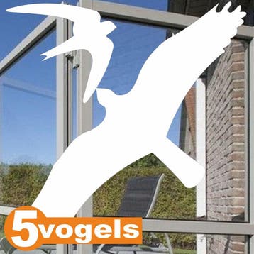 Vogels raamstickers set 5 stuks Wit (395), Tuin en Terras, Verzenden, Nieuw