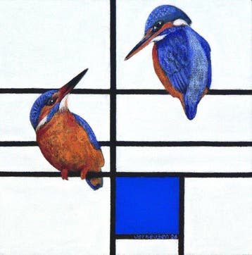 Jos Verheugen - Free after Mondrian, with Kingfishers