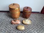 Zonder minimumprijs - Tabakspot (5) - Hout, Koper, Messing -, Nieuw
