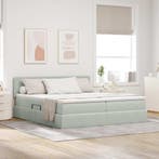 vidaXL Opslag bed met matras met hoofdeinde Lichtgrijs 90 x, Verzenden, Nieuw, Grijs, Stof