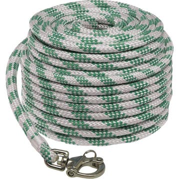 10mm x 30m Zeilval met Gesplitste Snapsluiting Wit-Groen, Ophalen of Verzenden, Nieuw