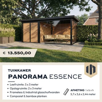 Luxe tuinkamers | Zelf samenstellen | 100 % onderhoudsvrij, Nieuw, Met overkapping
