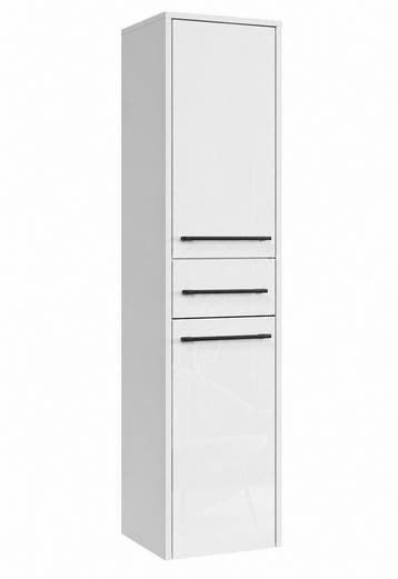Badkamerkast Florence 30 x 35 x 130 cm - Wit Hoogglans, Verzenden, Nieuw, (Half)hoge kast