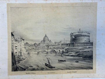 Italië - Rome / de Tiber, SantAngelo-brug, Kasteel, Boeken, Nieuw