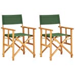 vidaXL Regisseursstoelen 2 st massief acaciahout groen, Verzenden, Nieuw, Hout