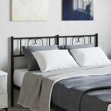 vidaXL Vervangend hoofdbord 160 cm metaal zwart, Verzenden, Nieuw, Zwart, Metaal