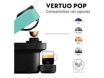 Krups -  Nespresso - Vertuo Pop  Capsulemachine Groen, Witgoed en Apparatuur, Koffiezetapparaten, Verzenden, Nieuw, 1 kopje, Koffiepads en cups