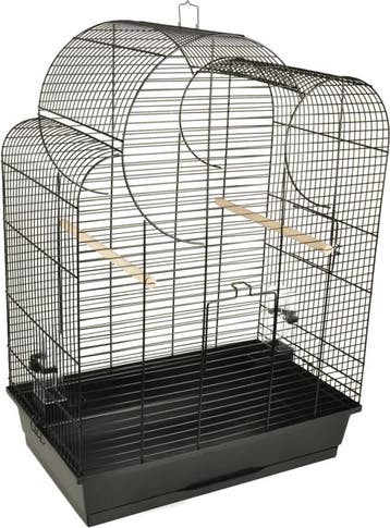 Vogelkooi Flamingo Wammer 1 Zwart – Parkietenkooi met 2 K., Verzenden, Nieuw, Metaal, Vogelkooi