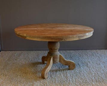 Ronde Eettafel Teakhout met Bolpoot Bali-Ø110 cm, Huis en Inrichting, Tafels | Eettafels, Ophalen of Verzenden, Nieuw