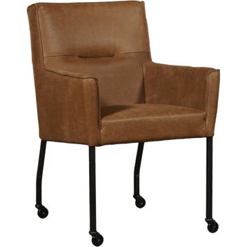 Set van 10 Leren eetkamerstoelen Lucky - Kenia Brown, Ophalen of Verzenden, Nieuw, Leer