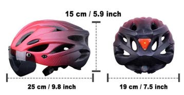 Fietshelm met LED achterlicht en bril – 58-62 cm, Verzenden, Nieuw