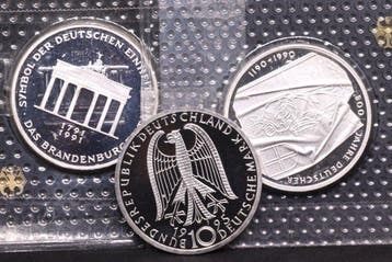 Duitsland. 10 Deutsche Mark Lote 3 monedas platas