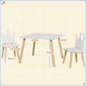 Kinder Speeltafel met 2 Stoelen Hout met Rugleuning, Verzenden, Nieuw
