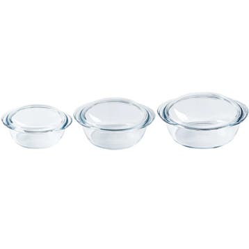 Pyrex 4-in-1 Ovenschalen met Deksel (1L/1,6L/2,3L) Set/3, Verzenden, Nieuw