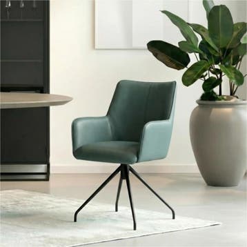 Leren eetkamerstoel Wave - Toledo Whale (blauw/grijs) -, Nieuw, Leer, Ophalen of Verzenden, Bohemian, Eigentijds, Industrieel, Modern, Scandinavisch