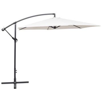vidaXL Zweefparasol 3 m zandwit, Tuin en Terras, Verzenden, Nieuw, 3 tot 4 meter, Zweefparasol