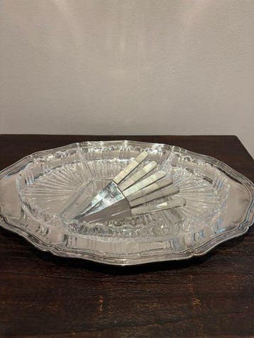 Tafelservies (11) - Verzilverd, Glas - Art Deco, Antiek en Kunst