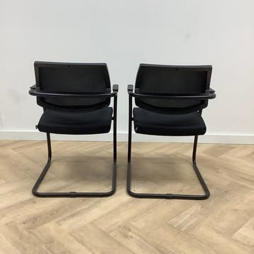 complete set van 2 stuks Sitland vergaderstoelen, zwart, Ophalen of Verzenden, Gebruikt, Stof