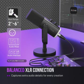 FIFINE AM8 Dynamische Microfoon: USB/XLR, RGB, Mute & Koptel, Verzenden, Nieuw