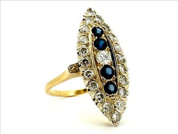Ring - 18 karaat Geel goud, Witgoud - 1.40ct. tw. Diamant, Sieraden, Tassen en Uiterlijk, Nieuw
