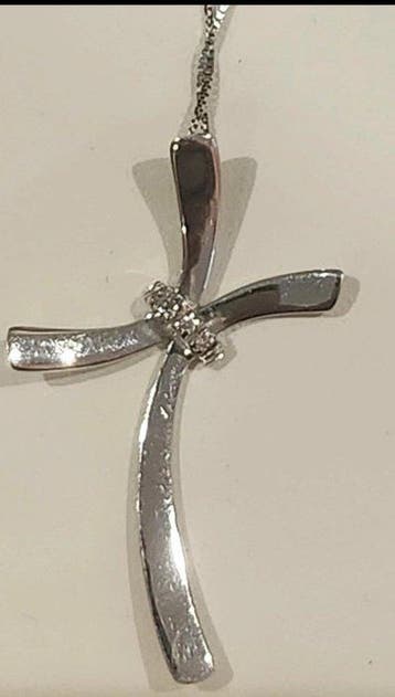 Ketting met hanger - 18 karaat Witgoud Diamant (Natuurlijk), Sieraden, Tassen en Uiterlijk