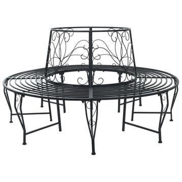 vidaXL Boom bank 8-Aantal zitplaatsen Ø 160 x 89 cm Staal, Tuin en Terras, Tuinbanken, Verzenden, Nieuw, Metaal